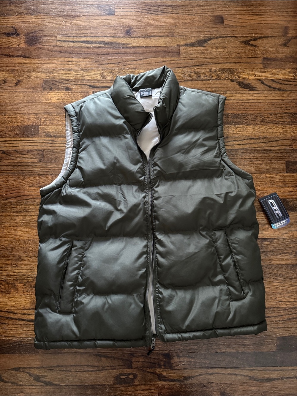 FTP Men's Olive Green Puffy Vest Large - NEW